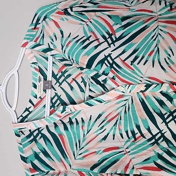 OLD Navy Rayon Tropical Tunic shirt top XL Extra Large - Picture 3 of 5